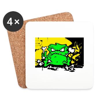 Strassen Monster - Untersetzer (4er-Set) - Weiß - Vorne