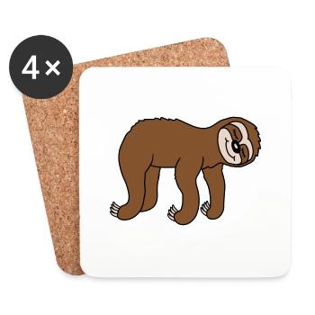 Lying tired sloth sleeps - Coasters (set of 4) - white - Front