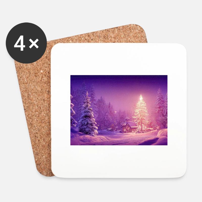 Weihnachten 16 - Untersetzer (4er-Set) - Weiß