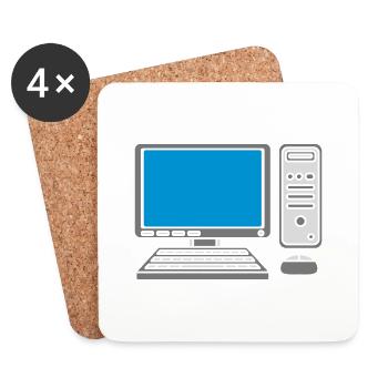 Tastatur Maus Bildschirm Computer - Untersetzer (4er-Set) - Weiß - Vorne
