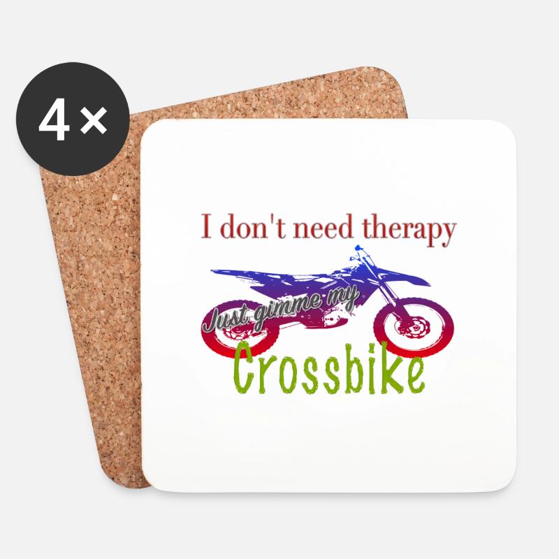 Eigentherapie Crossbike - Untersetzer (4er-Set) - Weiß