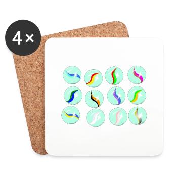 Glass Marble Collection - Coasters (set of 4) - white - Front