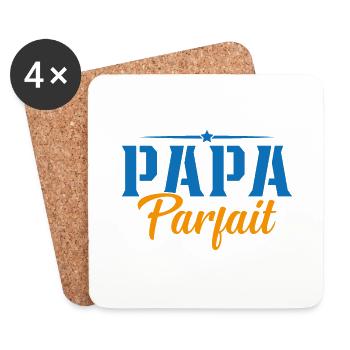 Papa Parfait Cadeau Fête Des Pères - Dessous de verre (lot de 4) - blanc - Devant