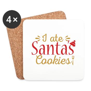 J’ai mangé des BISCUITS du Père Noël - Dessous de verre (lot de 4) - blanc - Devant