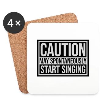 may spontaneously start singing - Untersetzer (4er-Set) - Weiß - Vorne