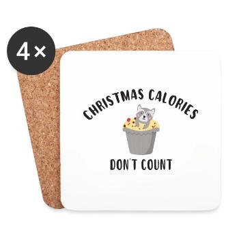 Christmas calories don't count - Dessous de verre (lot de 4) - blanc - Devant
