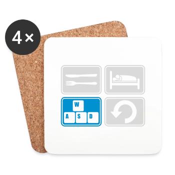 Gaming daily repeat computer - Coasters (set of 4) - white - Front