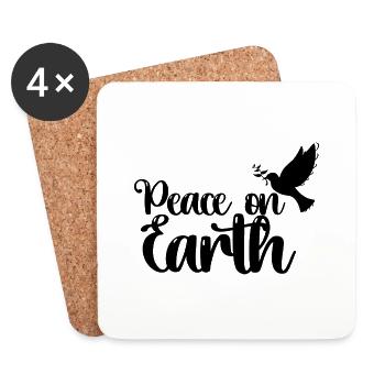 Paix sur Terre - Dessous de verre (lot de 4) - blanc - Devant