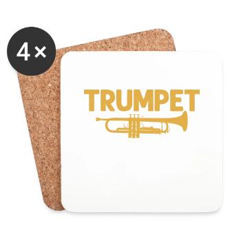 Trumpet 1. Gods Gift To Marching Bands Trumpeter P - Untersetzer (4er-Set) - Weiß - Vorne