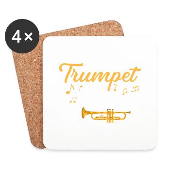 Trompettiste Maman Mère Trompettiste - Dessous de verre (lot de 4) - blanc - Devant