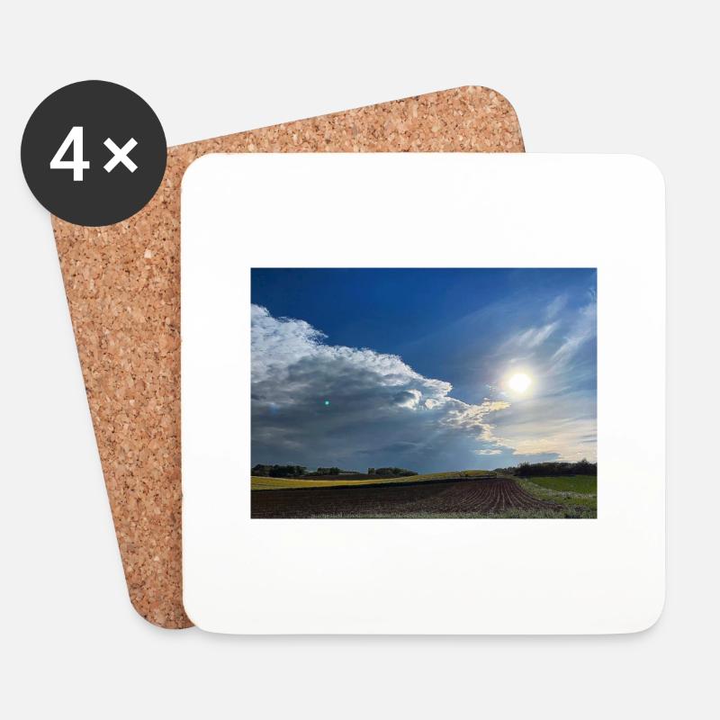 Nature und Wetter - Untersetzer (4er-Set) - Weiß
