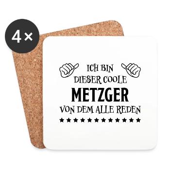 Metzger Beruf Lustiger Spruch Fleischer Geschenk - Untersetzer (4er-Set) - Weiß - Vorne