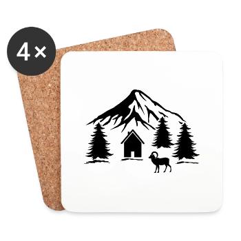 Mountains Nature - Coasters (set of 4) - white - Front