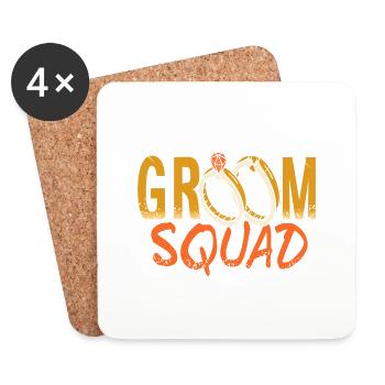 Groom Squad Retro Vegas Bachelor Party Designs - Untersetzer (4er-Set) - Weiß - Vorne