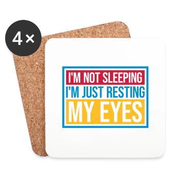 im not sleeping quote - Coasters (set of 4) - white - Front