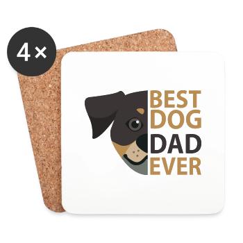 Chien Hund - Dessous de verre (lot de 4) - blanc - Devant