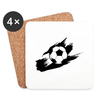 Soccer Fussball - Untersetzer (4er-Set) - Weiß - Vorne