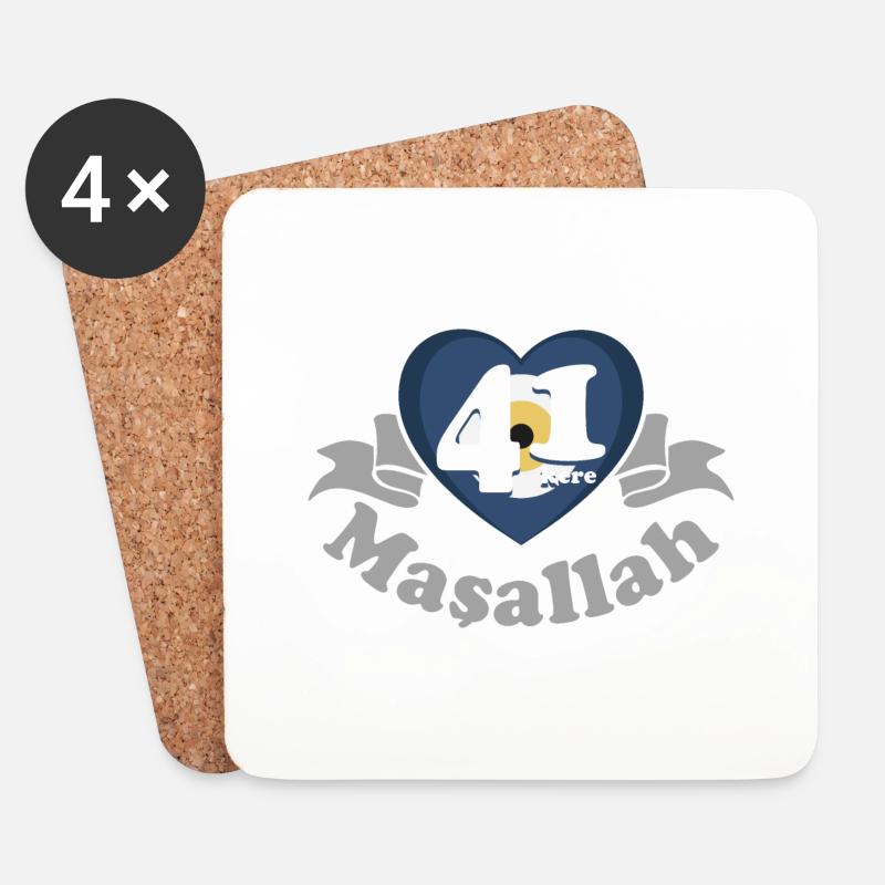 41 Kere maşallah - Untersetzer (4er-Set) - Weiß