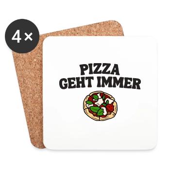 Pizza always goes pizza maker pizzeria - Coasters (set of 4) - white - Front