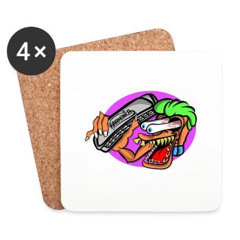 Rat fink Harmonica Style - Dessous de verre (lot de 4) - blanc - Devant