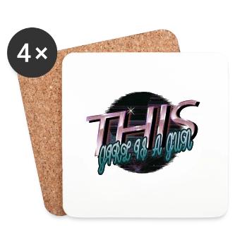 protest support your local calendaring - Coasters (set of 4) - white - Front