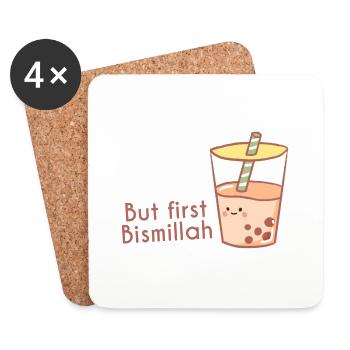 Mais d’abord Bismillah Bubble tea/ Islam - Dessous de verre (lot de 4) - blanc - Devant