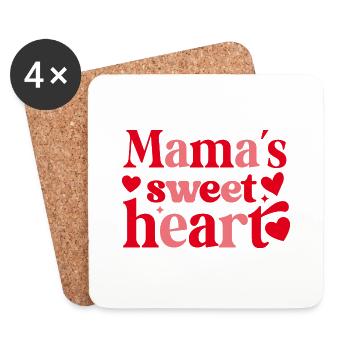 Le doux cœur de maman - Dessous de verre (lot de 4) - blanc - Devant