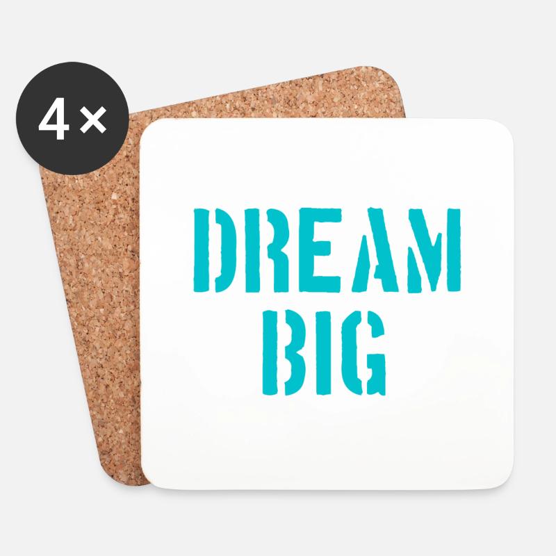 Dream Big - Untersetzer (4er-Set) - Weiß