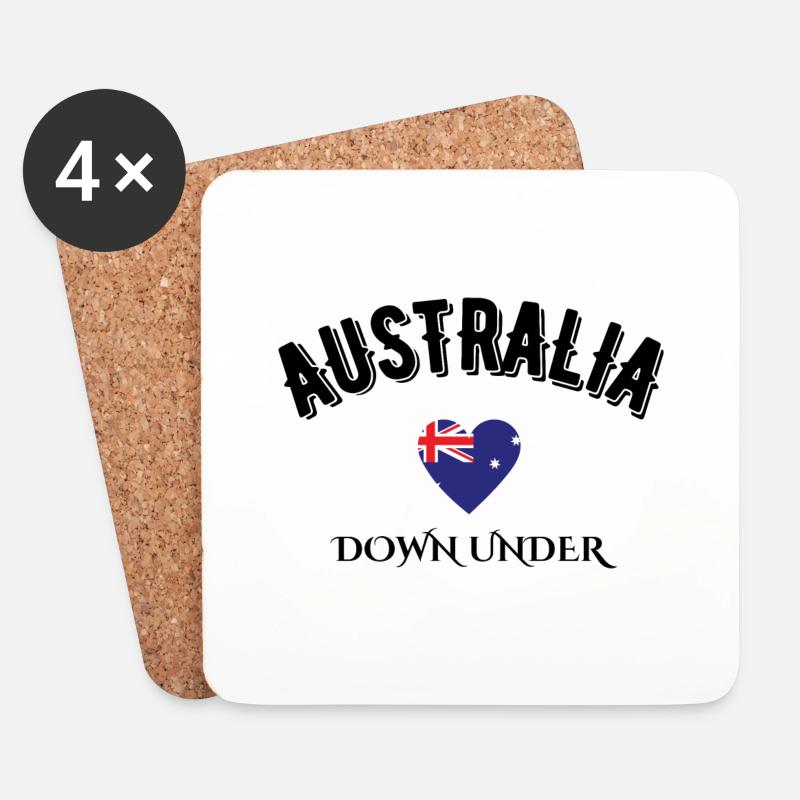 australia down under - Coasters (set of 4) - white
