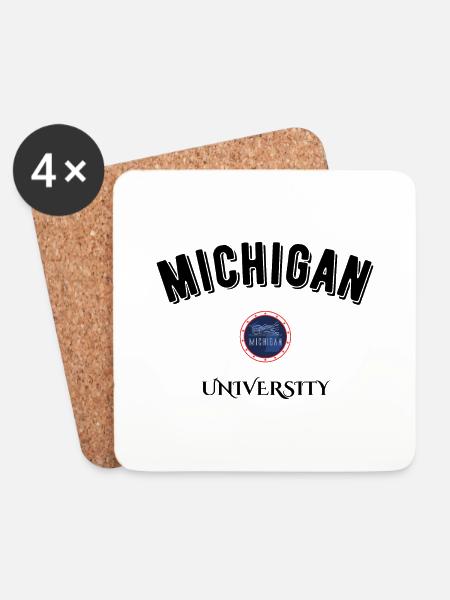 Michigan Universität - Untersetzer (4er-Set) - Weiß