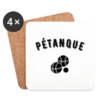 pétanque - Dessous de verre (lot de 4) - blanc - Devant