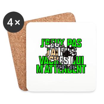 Mes vaches m’attendent - Dessous de verre (lot de 4) - blanc - Devant
