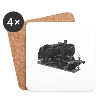 Dampf Lokomotive Br64 Reichsbahn DDR Tenderlok - Untersetzer (4er-Set) - Weiß - Vorne