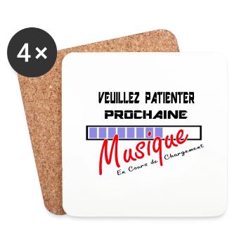Logo Musique en Chargement ! - Dessous de verre (lot de 4) - blanc - Devant