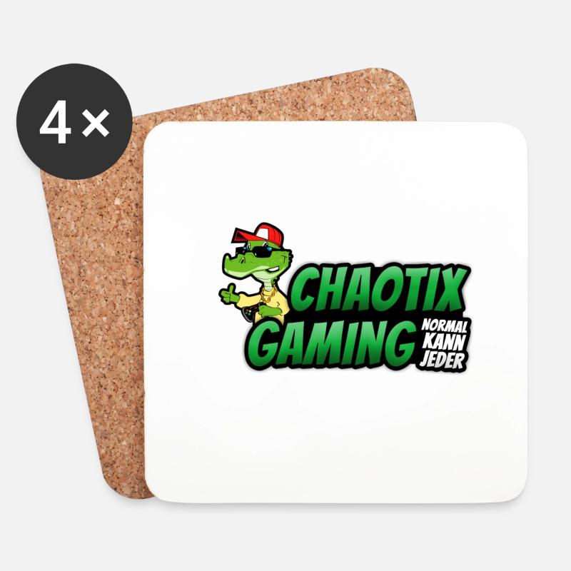 ChaotiX Logo Kroko - Untersetzer (4er-Set) - Weiß