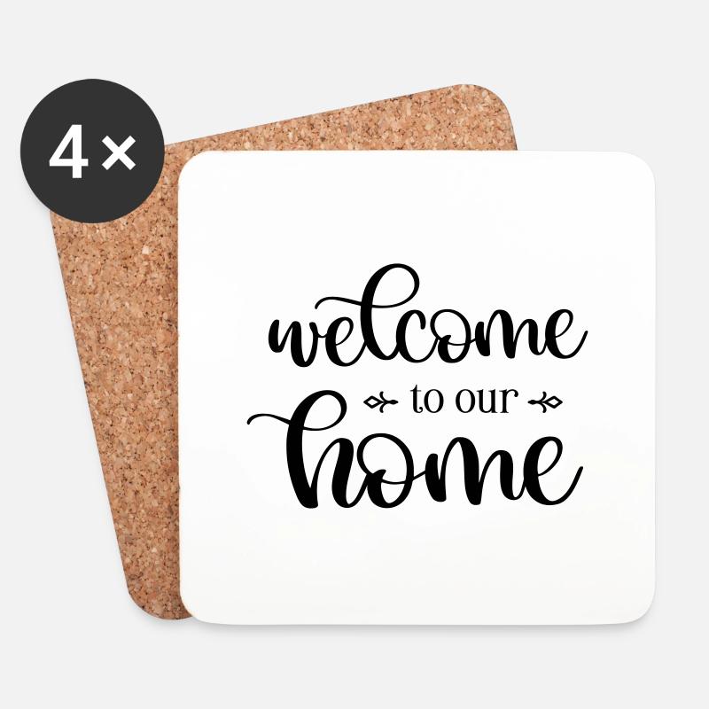 WelcomeToOurHome - Untersetzer (4er-Set) - Weiß