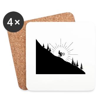 MTB Lifestyle - Downhill wheelie - Coasters (set of 4) - white - Front