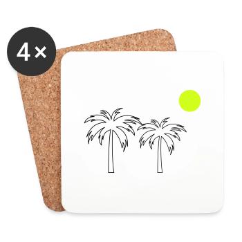 Palm trees - Coasters (set of 4) - white - Front