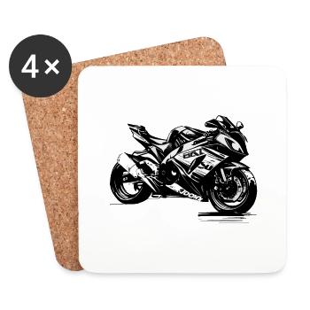 Show off your style with our motorcycle logos - Coasters (set of 4) - white - Front