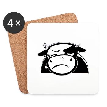 Douba la vache grognonne - Dessous de verre (lot de 4) - blanc - Devant