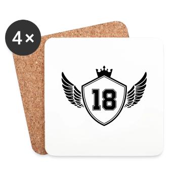 18 Armoiries - Dessous de verre (lot de 4) - blanc - Devant