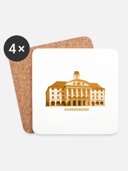 Sonneberg Rathaus Thüringen Spielzeugstadt - Untersetzer (4er-Set) - Weiß