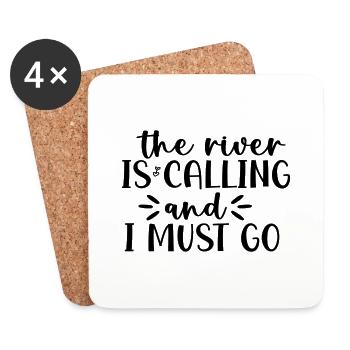 La rivière m’appelle et je dois partir - Dessous de verre (lot de 4) - blanc - Devant