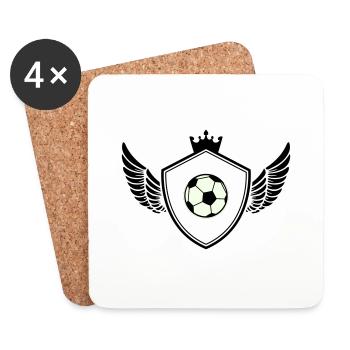 Armoiries de football - Dessous de verre (lot de 4) - blanc - Devant
