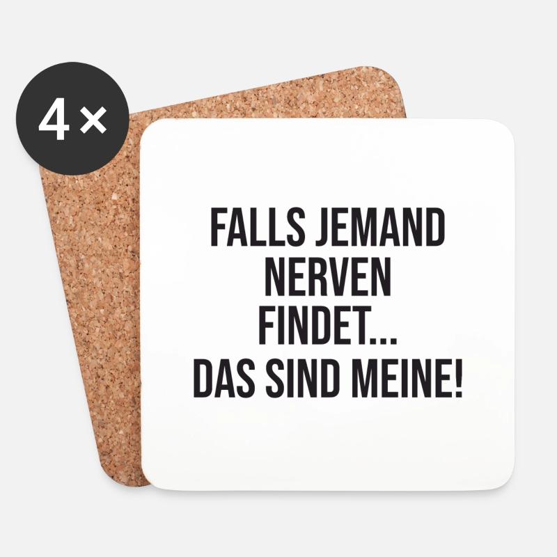 Falls jemand Nerven findet das sind meine - Untersetzer (4er-Set) - Weiß