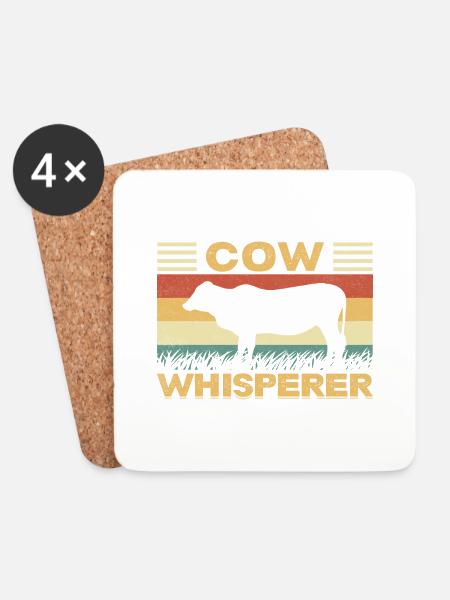 Cow Whisperer - Untersetzer (4er-Set) - Weiß