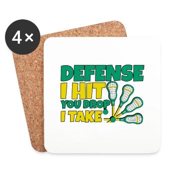 Défense I Hit You Drop I Take 4 - Dessous de verre (lot de 4) - blanc - Devant
