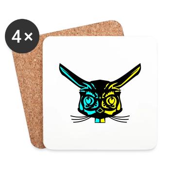 Rabbit - Coasters (set of 4) - white - Front