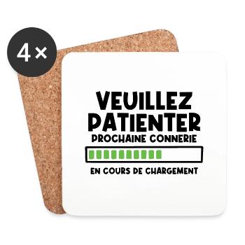 Veuillez patienter prochaine connerie en cours - Dessous de verre (lot de 4) - blanc - Devant