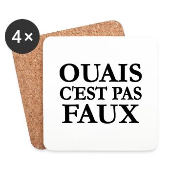 Ouais c'est pas faux - Dessous de verre (lot de 4) - blanc - Devant